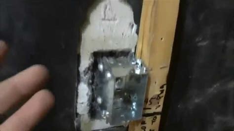 how to mount junction box to 2x4 for drywall|drywall patch over electrical box.